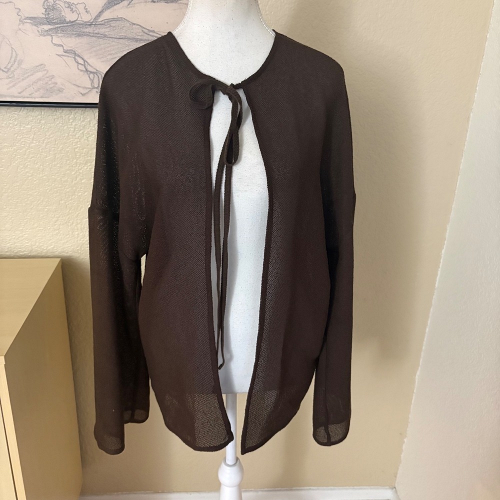 VENROY Tie Cover Up Cardigan Vacation Size XS - Picture 2 of 9